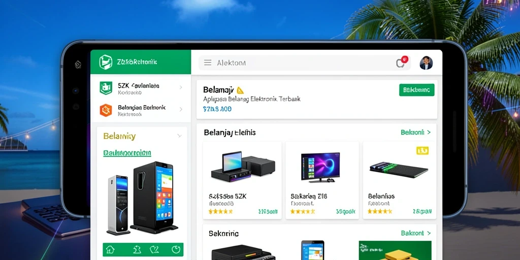 Tampilan antarmuka aplikasi 5ZK untuk belanja elektronik.