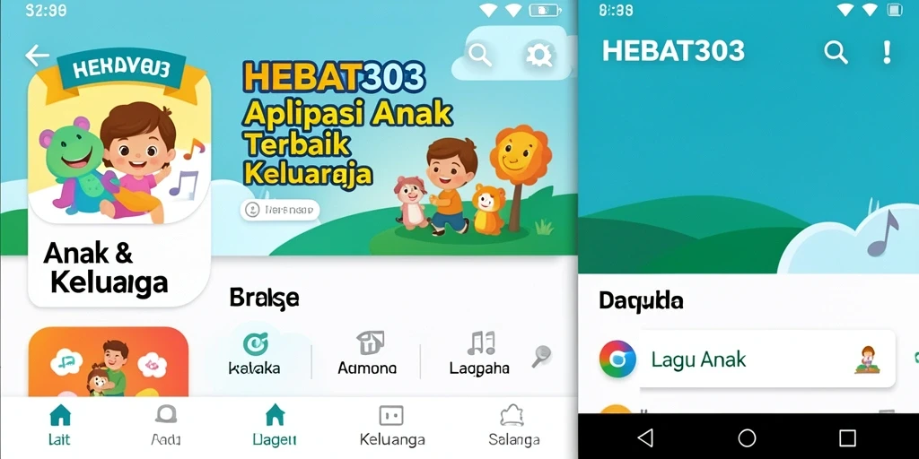 Antarmuka sederhana dan penuh warna dari HEBAT303 untuk anak-anak.