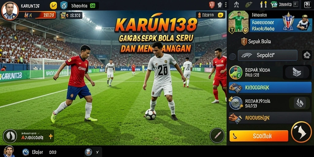 Tampilan antarmuka yang menarik dalam permainan sepak bola.