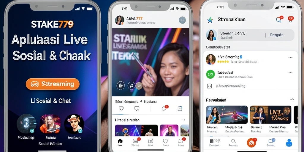 Antarmuka STAKE779 menampilkan fitur Live Streaming interaktif yang menarik.