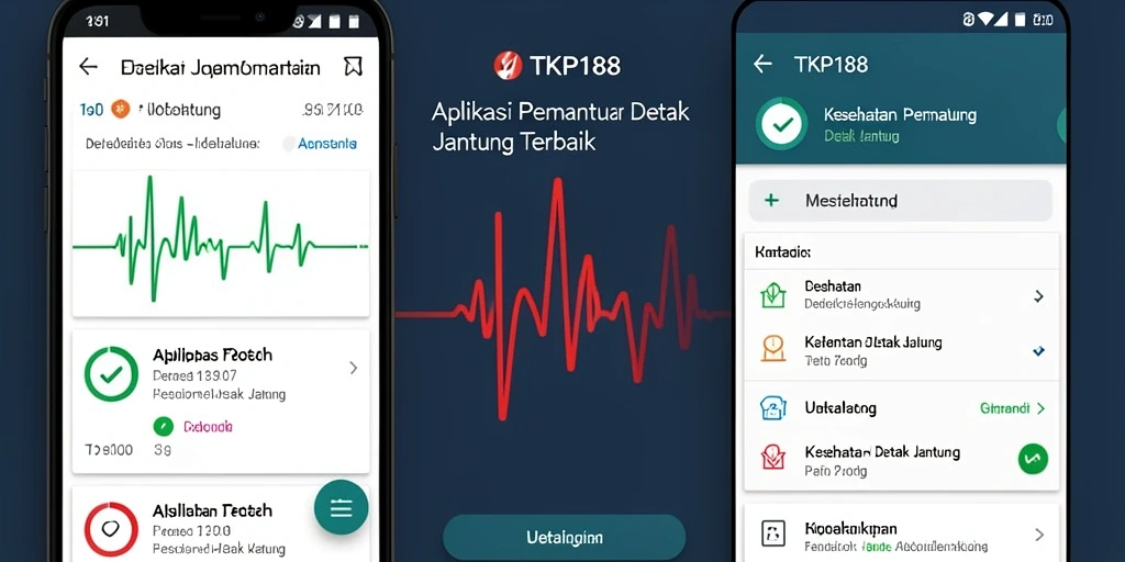 Tampilan antarmuka aplikasi TKP188 untuk pemantauan detak jantung.